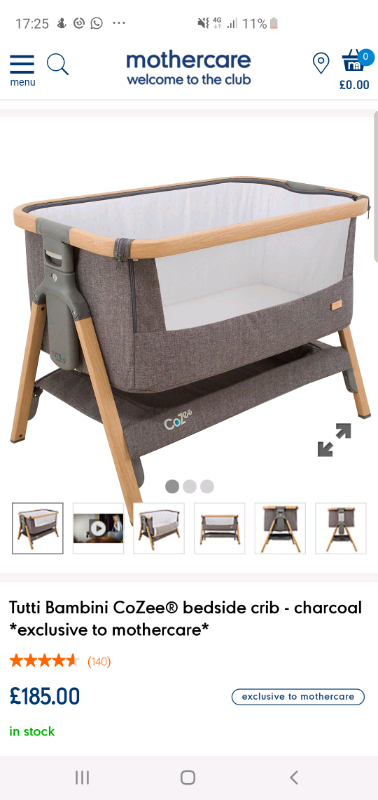 mothercare cozee crib